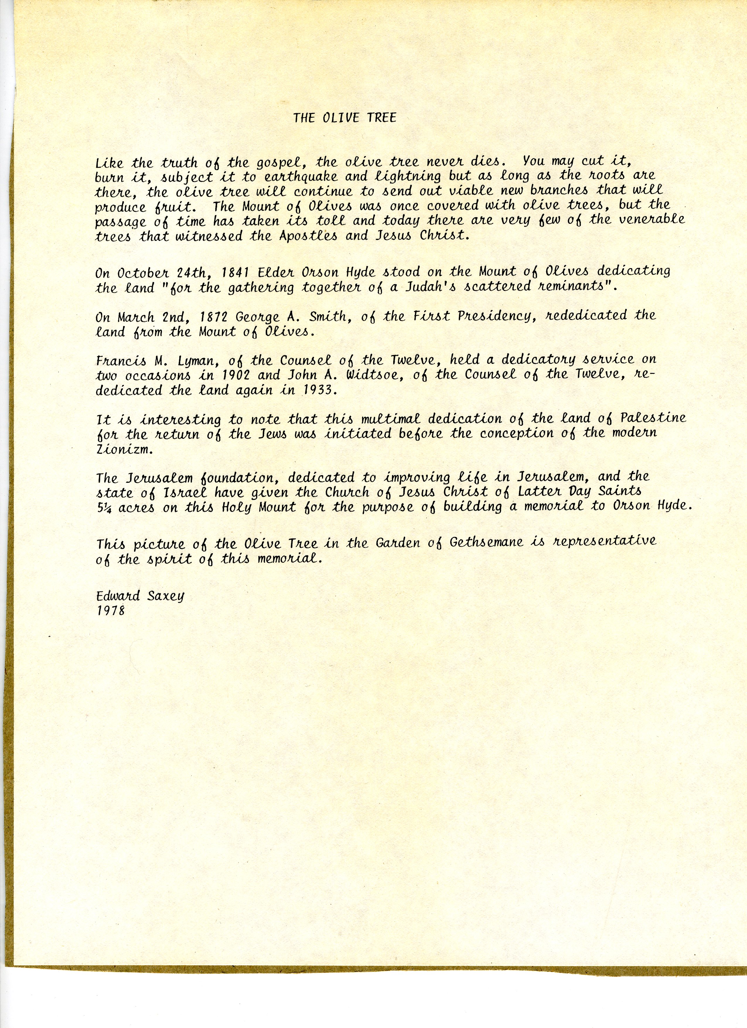 The Olive Tree Text 092